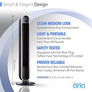 Lasko T40733 40 Smart Oscillating Tower Fan Wi-Fi Connected Voice Controlled 5 Speeds Black