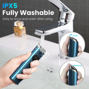 Sejoy LFQ-F3-BLU Men's Beard Trimmer, Hair Clippers, Waterproof Electric Nose Haircut Mustache Body Trimmer Cordless Foil Shaver Grooming Kit, USB Rechargeable and LED Display Home Travel (Blue)