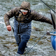 Drryfsh 5XL Chest-High Fishing Waders, Waterproof 20000mm, Breathable 7000g/m2, Neoprene Suspenders, Adjustable Waist Belt, Reinforced Knees, Gray