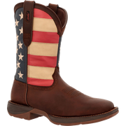 Durango DB5554 Rebel Patriotic Flag Western Boots for Men - Brown - 10W