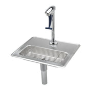 T&S Brass Drinking Water Faucet, Pedestal Glass Filler with Adjustable Flow, Chrome Finish, Drip Pan Included, B-1230