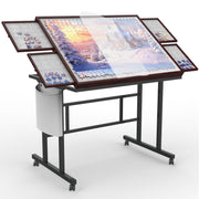 G TALECO GEAR Jigsaw Puzzle Table with Four Felt-Lined Drawers, Five Adjustable Angles, Pet-Proof Cover, Coffee Color, 35