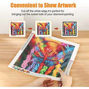 Unbranded Magnetic Diamond Painting Frames, 35x35cm Canvas, Black Self-Adhesive with White Border and Hooks, 2-Pack