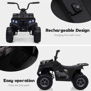 Sakiyr 12V Kids Ride On ATV, Battery Powered Electric Vehicle with Led Light, 4-Wheeler Quad ATV Play Car 2 Speeds for Boys Girls