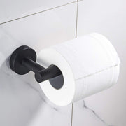 Marmolux Acc 5-Piece Matte Black Bathroom Hardware Set, SUS 304 Stainless Steel, Wall Mounted Towel Bars, Towel Ring, Toilet Paper Holder, Towel Hook, MA-S911-5BK