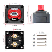 EverStart Battery Selector Disconnect Switch for Dual Battery, Heavy-Duty Stainless Steel with PVC Cover, On/Off Switch, Surface Mount, 5191-02041238