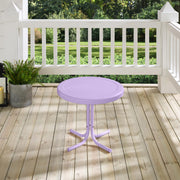 Crosley Furniture Griffith Outdoor Side Table, Retro Lavender Gloss, Weather-Resistant Steel, Compact Round Pedestal, Supports 100 lbs