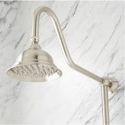 Signature Hardware 424429 Alliston Pressure Balanced Exposed Pipe Shower System with Rainfall Shower Head and Hand Shower, Brushed Nickel