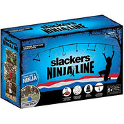 Slackers NinjaLine 30 Ft Kit with 7 Hanging Obstacles, Adjustable Outdoor Playground Fitness Equipment for Kids 5 to 11