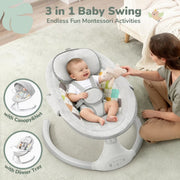 Caveen Baby Swing for Infants Baby Rocker with Dinner Plate