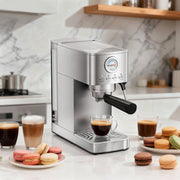 NICWIN Espresso Machine 15 Bar, Stainless Steel Coffee Maker with Milk Frother, 47 Oz Removable Water Tank, Brew Pressure Gauge, Compact Design, CM-5432D