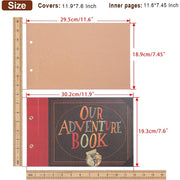 TJT Our Adventure Book Scrapbook Photo Album, Vintage Leather Hardcover with 3D Embossing (Hardcover)