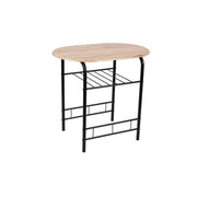 Mainstays 3 Piece Metal and Wood Dining Set, Gray and Black - Steel Wood