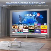Thunrlge Mini Portable Projector, 4K Ultra HD Decoding, Native 1080P Support, WiFi 6, Bluetooth 5.0, Auto Keystone Correction, 180 Degree Rotation, White, HY300 PRO