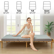 MAXYOYO 6 Inch Foldable Mattress Full Foam Trifold Camping Mattress Portable Floor Mattress, Gray