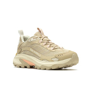 Merrell Women's Moab Speed 2 Hiking Shoes, Khaki, Breathable Nylon Ripstop Upper, FloatPro EVA Midsole, Vibram TC5+ Outsole, J037854