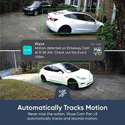 Wyze Cam Pan v3 Wired Indoor/Outdoor Security Camera, 1080p HD, 360 Pan, 180 Tilt, Color Night Vision, AI Motion Tracking, IP65 Weather-Resistant, Built-In Spotlight and Siren, 2-Pack, White