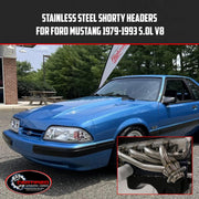 Certified Automotive Experts Polished Stainless Steel Shorty Headers Direct Bolt-On Replacement for 1979-1993 Ford Mustang 5.0L V8 CAE-005