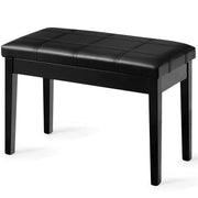 Donner Solid Wood Piano Bench with Storage, Black