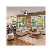 BLACK+DECKER BCF5262R 52-Inch 3-Bladed Remote Controllable Brushed Nickel Ceiling Fan with Reversible Blades