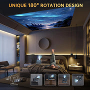 Cshidworld Projector, Native 1080p with 4K Support, 10000 Lumens LED, Dual Band WiFi 5, Bluetooth 5.1, Auto Focus, Keystone Correction, 150in Display, M04