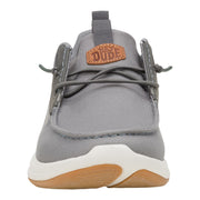 HEYDUDE Wally Drift Classic Mesh Casual Shoes for Men, Grey, Lightweight Rubber Outsole, Elastic Laces, 43165-1UM