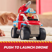 PAW Patrol 6073897 Fire Rescue, Fire ATV Vehicle with Ryder Figure & Drone Launcher, for Kids 3+