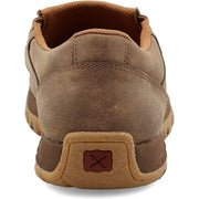 Twisted X Men's Slip-On Driving Moc, Full-Grain Leather Basketweave, CellStretch Comfort, Slip-Resistant Rubber Outsole, Bomber, Size 9 W, MXC0018