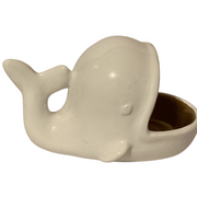 Sheffield Home Whale Trinket dish. White and Gold. Made Out Of Resin. 2 1/2 inches tall