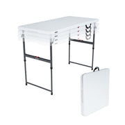 Lifetime Height Adjustable Folding Table, 4 Foot, White Granite, Alloy Steel Frame, Fold-In-Half, 80952