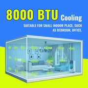 Tacool Portable Air Conditioner 8000 BTU 3-in-1 Cooling Dehumidifier Fan White Covers up to 250 Sq Ft TACOOL-4400BTU SACC-08AC-1.16