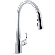 KOHLER K-596-CP Simplice Single-Hole Pull-down Kitchen Faucet, Polished Chrome