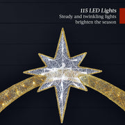 Best Choice Products 4.5ft Lighted 2D Christmas Nativity Scene Outdoor Yard Decoration with 115 LED Lights, Gold Metal Frame, SKY8026