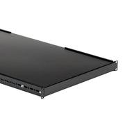StarTech 1U Adjustable Rack Mount Shelf, Heavy-Duty Cold-Rolled Steel, 330 lb Load Capacity, 19.5-38 in Adjustable Depth, Black, ADJSHELFHD