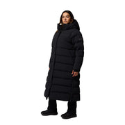 Columbia Women's Amaze Puff Long Hooded Down Jacket, 650 Fill Power, Omni-Shield Water Repellent, Black, X-Large, 213489