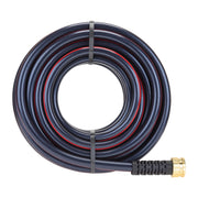 Swan Products Heavy-Duty 5/8 in 50 ft Garden Hose with CoreFUSION Technology, Blue with Red Stripe, Ergonomic Aluminum Coupling