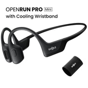 Shokz S810 OpenRun Pro Mini Bone Conduction Open Ear Bluetooth Headphones for Sports with Cooling Wristband (Black,Mini)