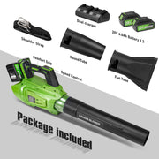 GASKY SY8A516 40V Leaf Blower with 2 X 4.0Ah Batteries & Charger
