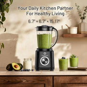 LINKChef Countertop Blender, 450W Motor, 57 oz Jar, 2 Speeds with Pulse, Black
