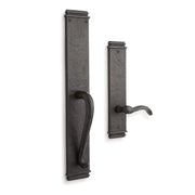 Signature Hardware 441452 Griggs Left Handed Solid Bronze Full Plate Dummy Door Handleset with Interior Lever, Dark Bronze