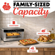 Gourmia Air Fryer Toaster Oven, 10-Quart Capacity, 12 Preset Functions, FryForce 360 Technology, Convection Mode, Stainless Steel, GTF1188SSA