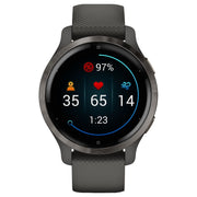 GARMIN 010-02429-00 Venu 2S - Slate Bezel with Graphite Case and Silicone Band, Gray