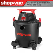 Shop-Vac 8 Gallon Wet/Dry Vacuum Cleaner, 6.0 Peak HP Motor, Stainless Steel Tank, 1-7/8 in Hose, 7 ft Hose Length, 12 ft Power Cord, HL14-C550