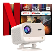Yaber L2 Plus Home Cinema Projector, Native 1080P Full HD with 4K Support, Dual 8W JBL Speakers with Dolby Audio, Ultra-Fast WiFi 6 & Bluetooth, Auto Focus and Keystone Correction, Cream
