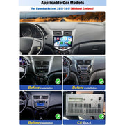 Podofo Android 15 Car Stereo, 9-Inch HD Touchscreen, 2GB RAM, 64GB Storage, Wireless Apple CarPlay, Android Auto, GPS Navigation, WiFi, FM/RDS Radio, AHD Backup Camera for Hyundai Accent 2012-2017