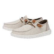 HEYDUDE Wendy Textured Canvas Shoes for Ladies - Cream - 8M