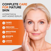 HealthyDerm HD-VC-70 Super Vitamin C Serum for Women Over 70, Niacinamide, Hyaluronic Acid, Peptides, Vitamin E, Caffeine, Bakuchiol, Hydrating, Lifting, Wrinkle and Age Spot Reduction