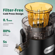 AIRMSEN KS-218T Cold Press Juicer Machine with 6