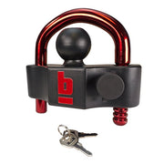 BROK Heavy Duty Universal Coupler Lock, Hardened Steel Shackle, Red E-Coat Finish, Fits 1 7/8