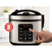 Gourmia GRC512 5 Qt Rice Cooker & Steamer, 20 Cup Cooked (10 Cup Uncooked) Stainless Steel